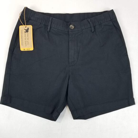 Bearbottom Clothing Shorts Mens Medium Black Stretch Chino 5.5 NWT - Picture 1 of 8